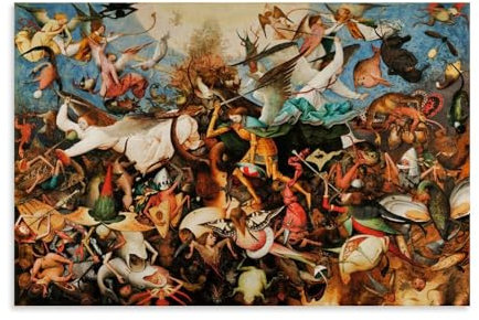 LJPENART Pieter Bruegel The Elde Poster (The Fall of The Rebel Angels Room Aesthetic Print Art Wall Painting Canvas Modern Bedroom Decor 20x30cm)