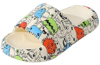 R-ISLAND Chanclas mujer, Verano,Adulto,Zapatillas,Con dibujos,Comodo y Ligero,Perfecto para Casa,Piscina,Playa.(Monstruos 39)