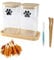 Ctomche 2 Pack Dog Treat Jar,Glass Pet Food Jar with Airtight Lid and Tray,Dog Treat Storage 1200ML,Cat Puppy Biscuit Chew Stick Organiser For Kitchen Countertop