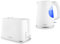 Tower Sonar White 1.7L 3KW Kettle & 2 Slice Toaster Matching Set with Chrome Accents & Stylish Ripple Design. T10083WHT, T20090WHT