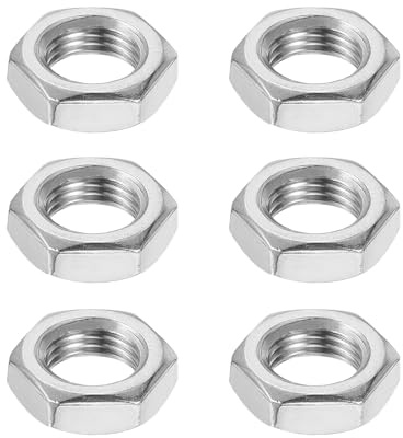 sourcing map Tuercas hexagonales M14 x 1,5 mm, 6 tuercas hexagonales métricas de acero inoxidable 304, tuercas de bloqueo hexagonales de rosca fina de 21 mm de ancho, 7 mm de altura para maquinaria