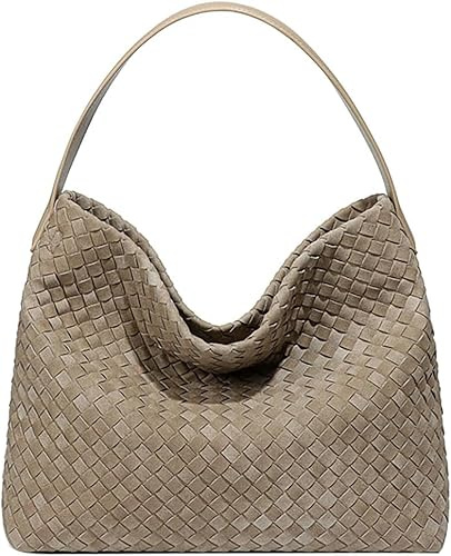 Generisch Woven Bags Women Slouchy Woven Suede Tote Bag Trendy Suede Hobo Purse Vintage Satchels Handbag for Work Travel