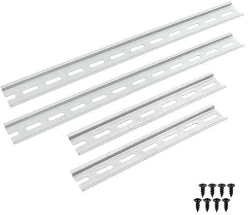 Offgridtec 4-tlg. Aluminium-DIN-Schienen-Satz, 35×7,5×1,2 mm Top-Hat-Profil | Für Elektroverteilungen, 2×20 + 2×30 cm Schienen, 8 Schrauben, Leitungsschutzschalter, Klemmen & Steuerungsfelder