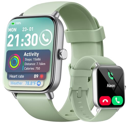 Montre Connectée Homme Femme avec Appel Bluetooth,1,85 Smartwatch avec Moniteur de Fréquence Cardiaque Sommeil,Montre de Sport 120+ Modes Podomètre Fitness Tracker,Montres pour Samsung/Android/iOS