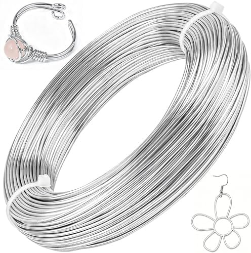 Ouborui 18 Gauge 1mm Craft Wire164ft(50m) Aluminium Thin Wire | Silver Bendable Metal Wire for Jewelry Making, Sculpting, Modelling Skeleton