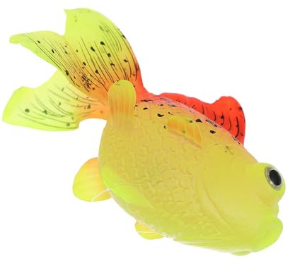 ifundom Künstliche Leuchtende Goldfisch Aquariumdekoration aus Silikon Große Realistische Fischdeko für Landschaftsgestaltung im Glas und Fischwasserbehälter