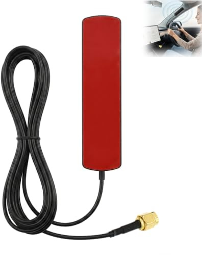 DAB DAB+ Autoradio Antenne mit SMB Stecker, Digitale Scheibenantenne mit 3 m Kabel und Signalverstärker, Windschutzscheiben Antenne für DAB Empfang, Kompatibel mit Ford