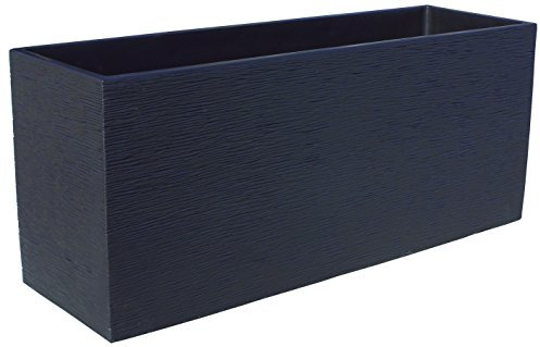 AnaParra Jardinera Rectangular Moderna en hormigón aligerado para Exterior Rectangular Pacífico 60X17X19cm. Arlequin Wengue|Peso: 15Kg.|11 l.