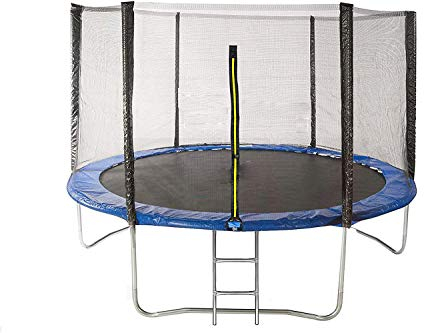 GOVITA - Elastisches Gartentrampolin Trampolin Outdoor Sport mit Sicherheitsnetz und Leiter - CE-zertifiziert (250 cm)
