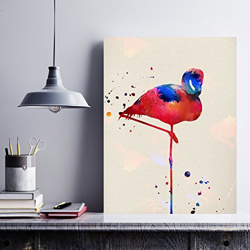 Nacnic Flamingo Aquarell Poster. Wasserfarbe Stil Wanddekoration Abbildung von bunten Malereien. Verschiedene kreative und mehrfarbige Tier Bilder ohne Rahmen. Größe 24x30cm.