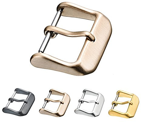 ALPINE INTERNATIONAL Watch strap replacement buckle clasp in heavy duty steel material - rose gold -24 mm