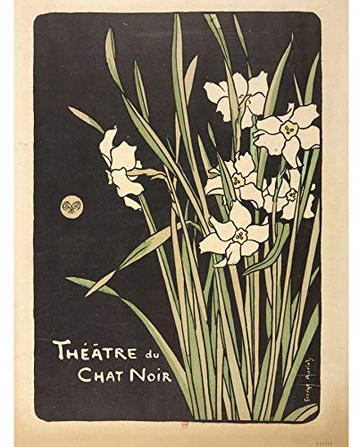 Fine Art Prints Auriol Program Cover Theater Chat Noir Flowers Großer Druck Poster Wandkunst Dekor Bild