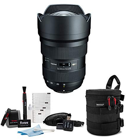Tokina Opera AF 16-28mm f/2.8 FF Obiettivo per fotocamera Nikon F Mount con kit di pulizia e accessori DSLR e custodia per obiettivo (6) Bundle