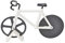 Fahrrad Pizzaschneider Rad Fahrrad Pizzaschneider Dual Edelstahl Antihaft Schneidräder mit Ständer für Zuhause Pizzasiebhaber (1 Stück), weiß