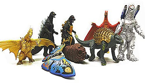 MINGZE 8 Pcs Godzilla King of Monsters Spielzeug, König der Monster Action-Figuren Sammler Action-Figuren für Auto Dekoration Home Deco Sammlung Spielzeug Geschenk