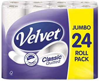 24 Velvet Quilted Toilet Rolls