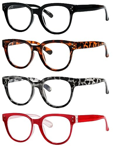 Eyekepper 4er Pack Oversize-Lesebrille Damen Stilvolle Leser +1.50