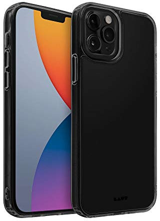 LAUT - Crystal-X case kompatibel mit iPhone 12 Pro Max | Aufprallschutz bis zu 13 Fuß/4 Meter | Glasklares Design | Modernster Schutz • Black Crystal