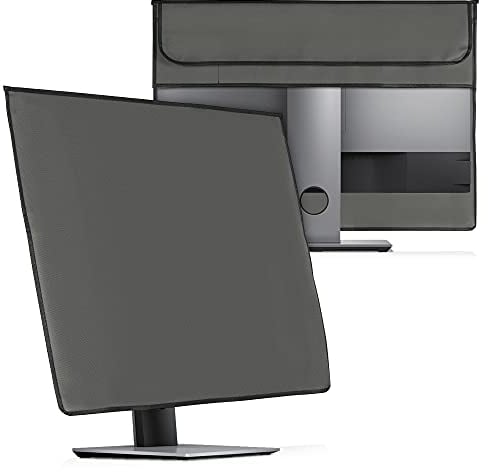 kwmobile Housse écran Compatible avec 27-28 Moniteur - Protection d'écran avec 2 Compartiments - Gris foncé