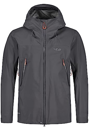 Rab Men's Kangri GTX Waterproof Breathable Gore-tex Jacket for Hiking, Trekking, & Mountaineering - Graphene - Medium