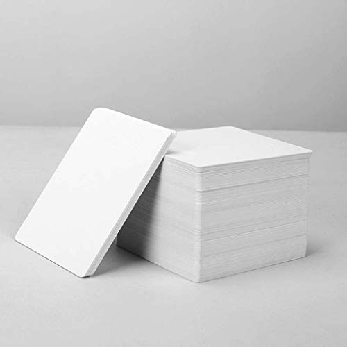 Yushu - 100 weiße PVC-Karten, hochwertige Blanko-Inkjet-PVC-ID-Karten, weißer Kunststoff, doppelseitiger Druck, DIY-Ausweiskarten, leere bedruckbare Visitenkarten aus Kunststoff