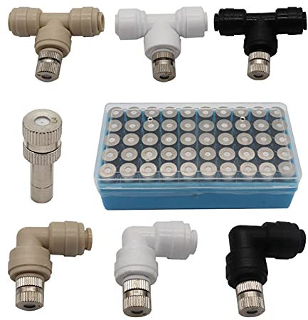Gewächshaus-Micro-Tropfbewässerung 50 Stück von 6mm Schieberschloss Schnellverbinder Gartenwassernebel Sprühgerät Düse for Zerstäubungssysteme Nebelmaschine (Color : Black Nozzle Fitting)