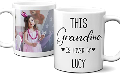 Premium Personalised Mug for Grandma, Add Name and a Special Photo, Personalised Cup for Mother’s Day, Photo mug for Grandma, Personalised Mother’s Day Mug, Gift for Christmas or Birthday Present