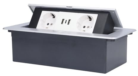 Prise Électrique au Sol 16A Double Prise de Courant Intégrée USB Type C Norme Européenne 250V Montage Intégré Prise Domestique