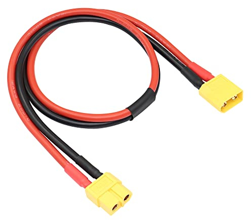 RIIEYOCA XT60 Male to XT60 Female Connector with 0.5M 12AWG Silicon Wire for RC Lipo Battery FPV Drone