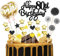 80th Birthday Cake Topper Black Gold Glitter Happy 80th Birthday Cake Topper Kit 80th Birthday Cake Toppers for Men Women 25pcs Birthday Cupcake Toppers for Eighty Birthday Anniversary Party Decor