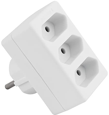 MC Power Steckdosenadapter | 3-Fach Euro Mehrfachstecker (Zwischenstecker), weiß | Platzsparender Verteiler für Euro-Stecker
