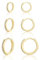 WOVEE 3 Paar Creolen Gold, Ohrringe Silber 925 Set (8mm/10mm/12mm) Hypoallergen Huggies Vergoldet Ohrringe Gold Klein mit Zirkonia für Damen Herren Mädchen