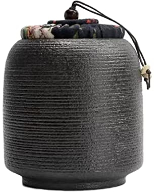 CAGFINY Boite à Thé en Céramique Style Japonais Thé Café Sucre Pots de stockage Jars Céramique Traditionnelle pour Cuisine Rayure Noire