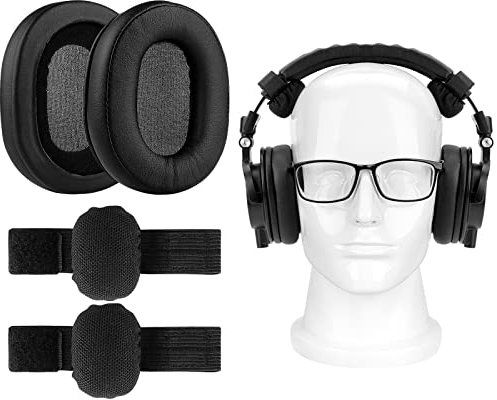 Geekria QuickFit Earpads Kit for Glasses Wearers, Compatible with Audio-Technica ATH-M50X, M50XBT, M50xBT2, M50, M40X, M30, M20, Pressure Relief Cushions and Ear Cup Covers