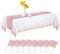 CHEPULA Einweg Tischdecke, [8 Stück] Wasserdicht Geburtstag Tischdecken, Rechteckig Tischtuch Geeignet für Party, Kindergeburtstag, Hochzeit, Weihnachten, 137 x 274 cm, Weiß & Rosa Gold