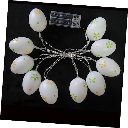 HOMSFOU 10 Beleuchten Sie Osterparty-ornamente -led-leuchten Decoraciones Para Sala De Casa Ostereier-girlandenlichter Künstliche Ostereier Wohnkultur Lichterketten Weiß Weihnachten