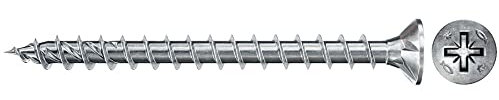 Fischer - Vis bois zinguées blanc - 200 Vis VBA tête fraisée Power-Fast PZ2 Ø4,5x50