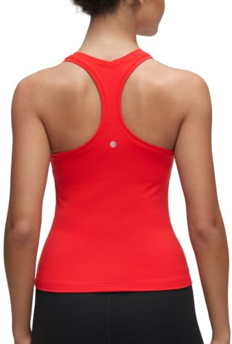 CRZ YOGA Butterluxe Racerback Gym Vest Top for Women Sleeveless Sport Tank Tops Summer Yoga Fitness Shirts Comfort Camisole Deep Red 12