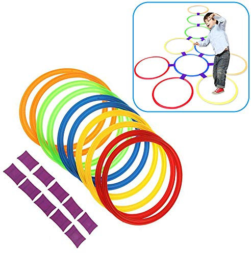 Verdant Touch Kids Toys Hopscotch Toys for Children's Sensory Training, Kindergarten Teaching Aids, Hopscotch Hoops, Kids Toys