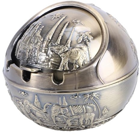 ABOOFAN Elefantenform Aschenbecher Mit Deckel Zigaretten Aschenbecher Aus Legierung Schreibtisch Dekoration Für Zigarettenstummel