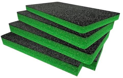 Shadow Foam Einsatz Pack für Peli 1510 – Cut and Peel Schaumstoffeinsätze für Peli Cases | Kamera-Aufbewahrung, Fotografie-Organisation, Grün/50 mm