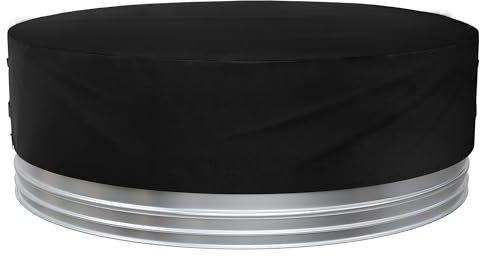 iBirdie Outdoor Waterproof 9 Feet Stock Tank Pool Cover, 108 inch Round Hot Tub Covers for Water Ice Bath Cold Plunge Pools, 800D Heavy Duty Weatherproof