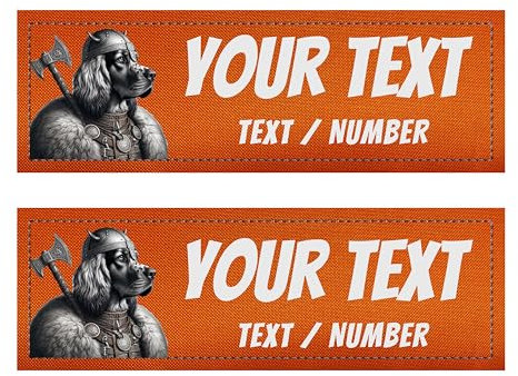 2 personalisierbare Etiketten für taktisches Hundegeschirr – 2 selbstklebende Patches, kompatibel mit Julius, OneTigris, Rabbitgoo... Original-Sicherheitszubehör (Orange 8 x 2 cm)