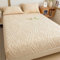 Odot Plüsch Spannbettlaken, Europäisch Stil Jacquard Spannbetttuch Elastisch Weich Atmungsaktiv Spannleintuch Knitterfrei Spannbetttücher für Einzelbett Doppelbett (Beige,90x200+25cm)