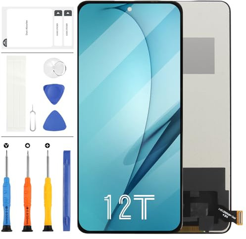Incell Bildschirm Ersatz für Xiaomi 12T LCD Bildschirm für Xiaomi 12T Pro 5G 2022 LCD Display Touch Digitizer Montage Reparaturset 22071212AG 22081212UG 22081212G 6,67 Zoll Schwarz
