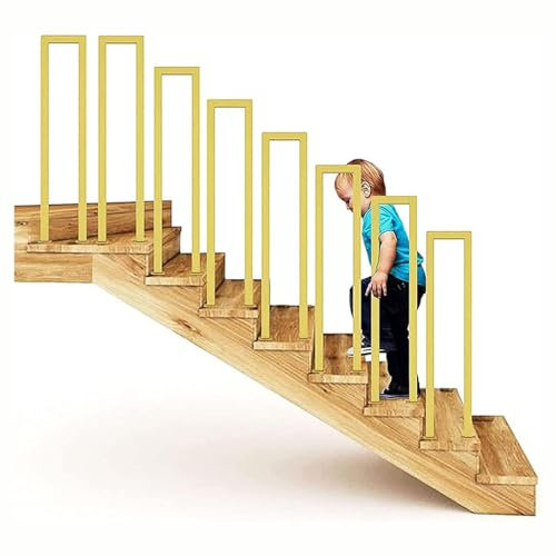 YCZHD Seitliche Montage Handläufe U-förmiges Treppengeländer, schmiedeeiserne quadratische Treppe Geländer Ältere Kindersicherheit vertikale Handschiene, für Garten Loft Villa Büro(Size:3.11ft/95cm)