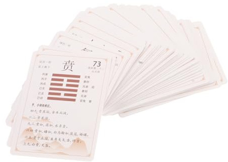 TOYANDONA 64 Stück I-ging Wahrsagekarten aus Papier für Anfänger und Experten mit Meditation und Lernfunktion Geeignet für Wahrsagung und Spirituelle Geschenke