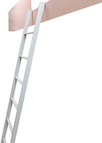 WLCGYD Hochbett Leiter Nur Etagenbettleiter, Kletterleiter Für Erwachsene Und Kleine, Hochbett-Trittleiter Mit Ersatzhaken, 150 170 cm(White,1.55m/61 inch)