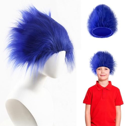 CGVG Pelziger Magischer Elfenhut Pelziges Stirnband Plüsch Perückenhüte für Halloween Weihnachten Fasching Karneval (Dunkelblau)