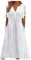 Dwevkeful Robe Rose Femme, Grande Taille Fluide Jupe Mariage Decontractée Robes Ete Blanche Legere Robe Longue Boheme Sundress